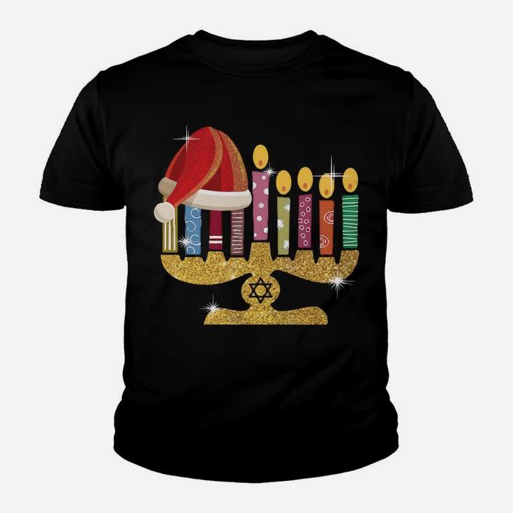 Chrismukkah Hannukah Santa Hat Funny Christmas Xmas Sweatshirt Youth T-shirt