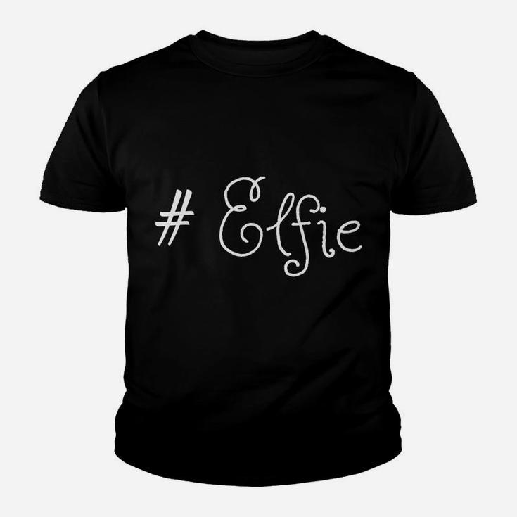 Christmas Elfie Selfie Hashtag Elf Design Youth T-shirt