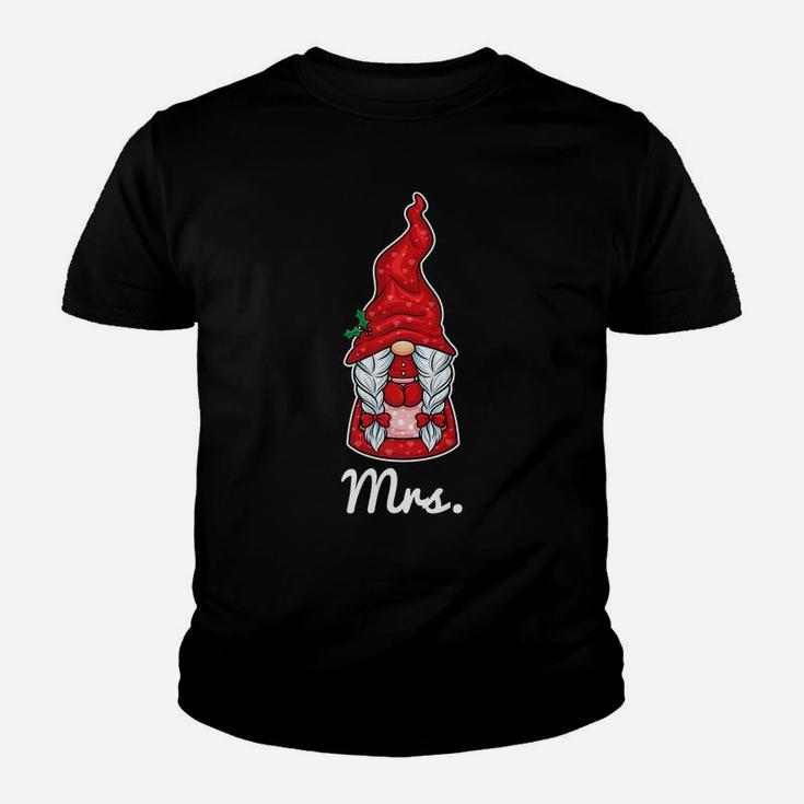 Christmas Gnomes Mrs Couple Matching Outfit Xmas Gift Women Youth T-shirt