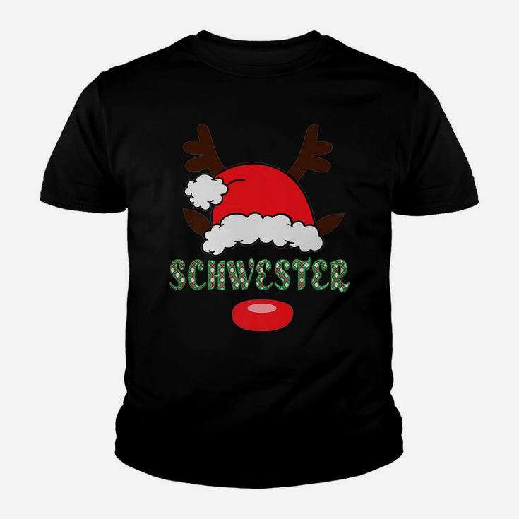 Christmas Holiday Santa Hat Reindeer Antlers Schwester Youth T-shirt