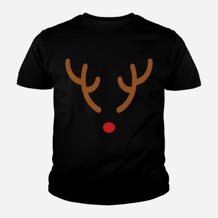Christmas Hoodie Rudolph The Reindeer Antlers Red Nose Youth T-shirt