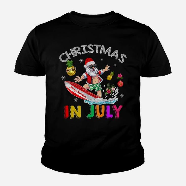 Christmas In July Summer Santa Vintage Xmas Torpical Youth T-shirt