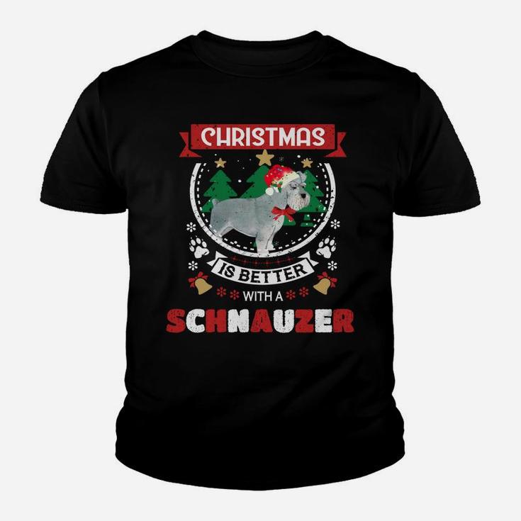 Christmas Is Better With A Schnauzer Christmas Tree Sweatshirt Youth T-shirt
