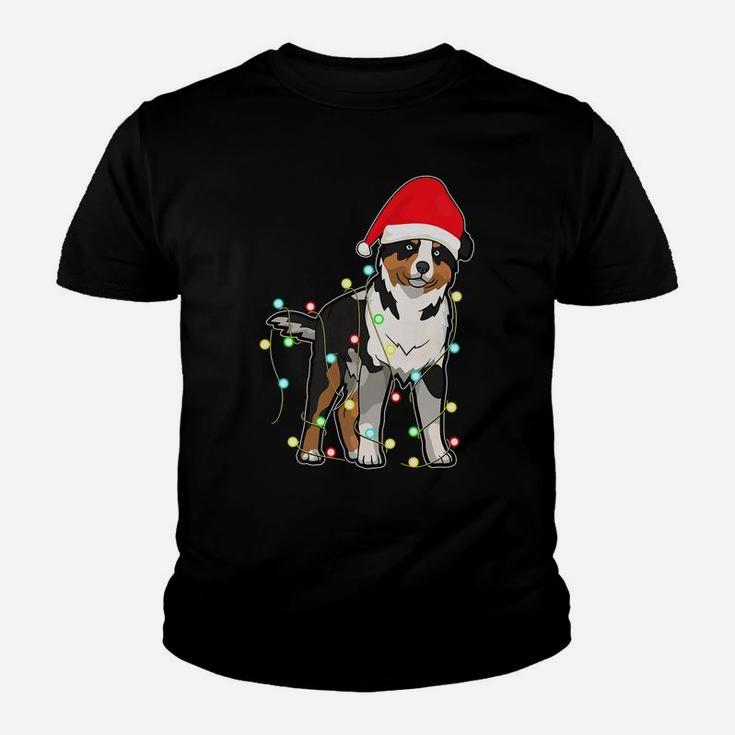 Christmas Lights Australian Shepherd Dog Lover Xmas Gift Youth T-shirt