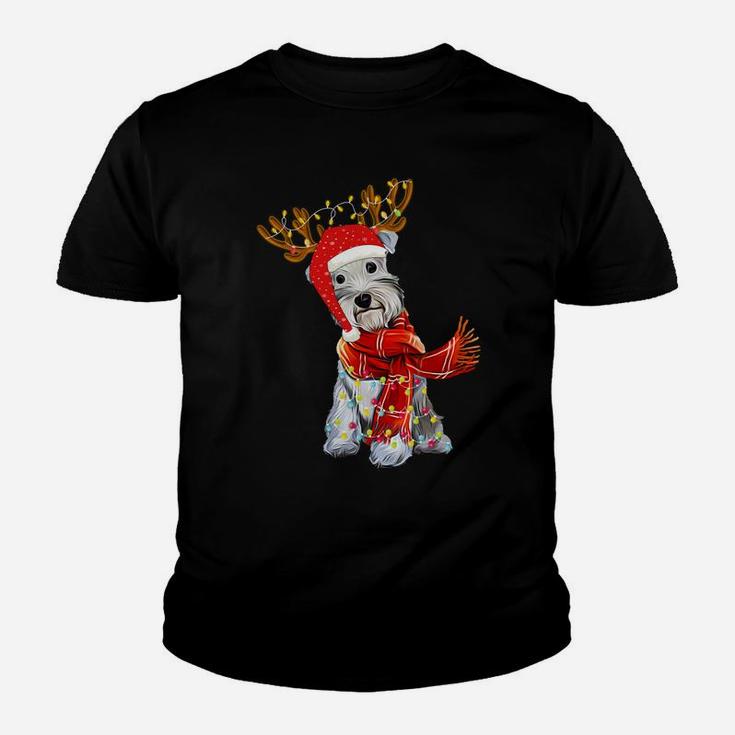 Christmas Lights Schnauzer Dog Lover Dog Dad Dog Mom Sweatshirt Youth T-shirt