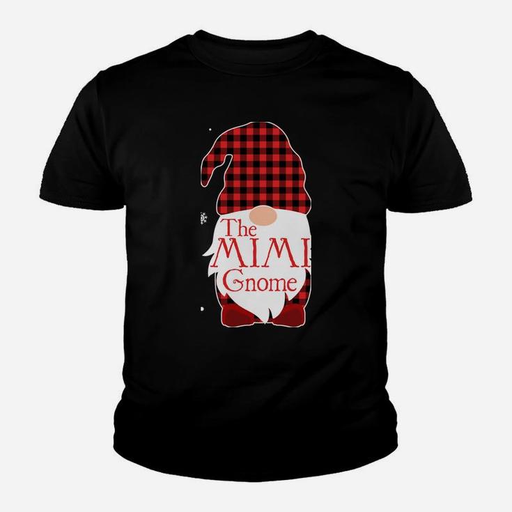 Christmas Pajama Family Gift Mimi Gnome Buffalo Plaid Youth T-shirt