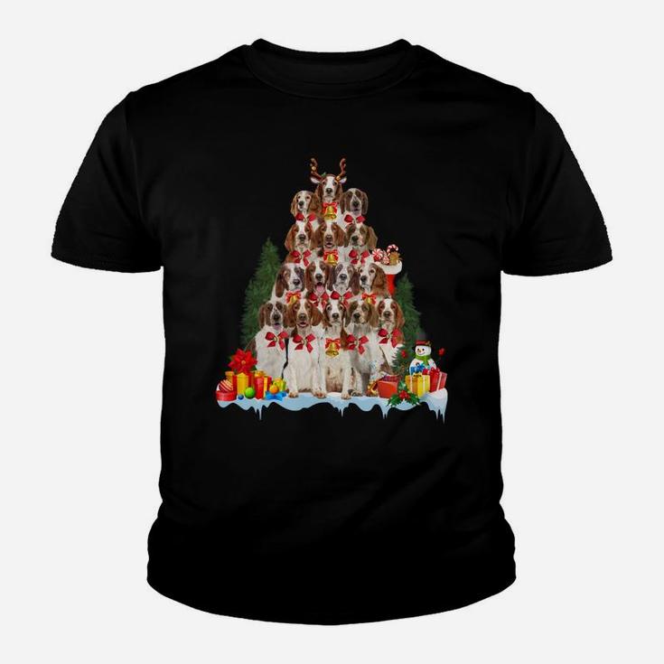 Christmas Pajama Welsh Springer Spaniel Xmas Tree Gifts Dog Sweatshirt Youth T-shirt