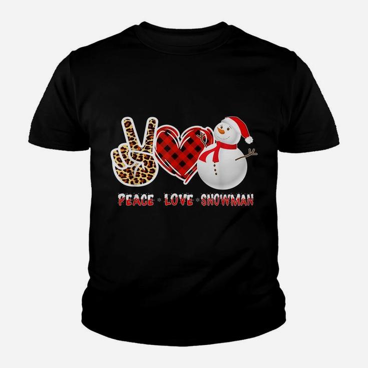 Christmas Peace Love Leopard Heart Xmas Snowman Men Women Youth T-shirt