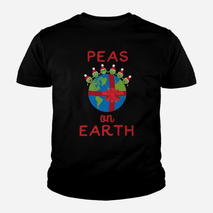 Christmas Peas On Earth World Peace Pea Design Youth T-shirt