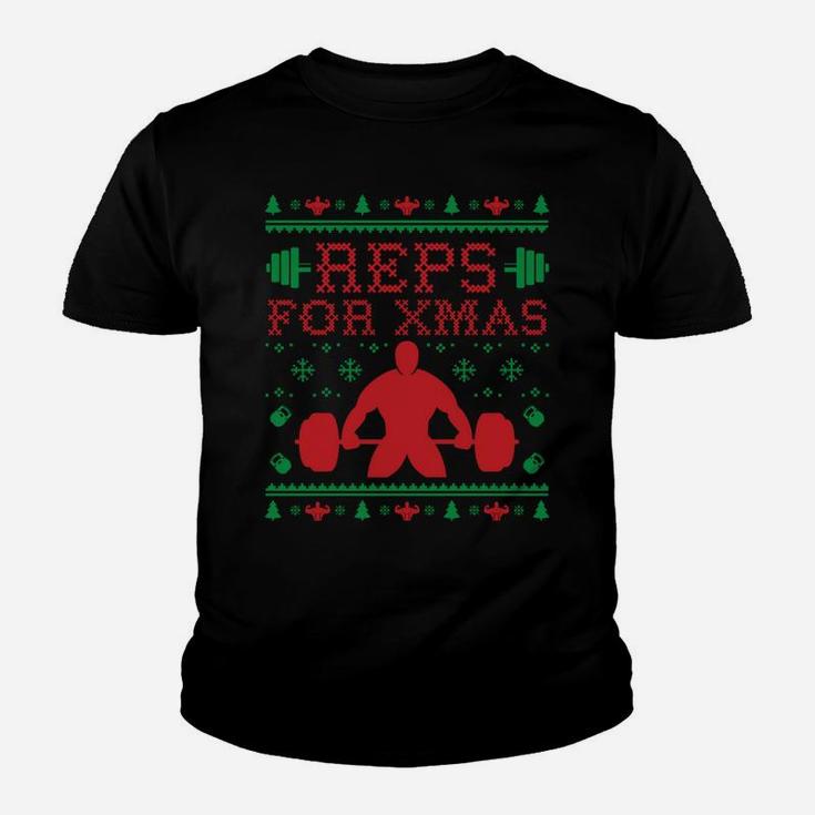 Christmas Reps For Xmas Weight Lifting Design Sweatshirt Youth T-shirt