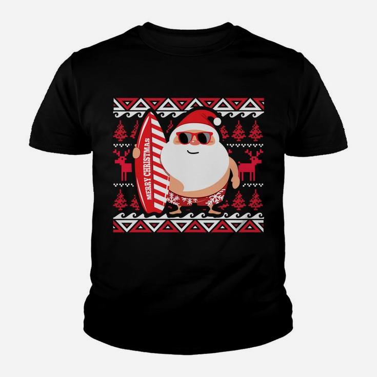 Christmas Santa Claus Hawaii Ugly Sweater Design Sweatshirt Youth T-shirt