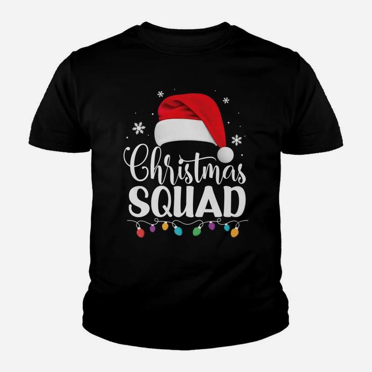Christmas Squad Santa Hat Family Matching Pajamas Xmas Gift Youth T-shirt