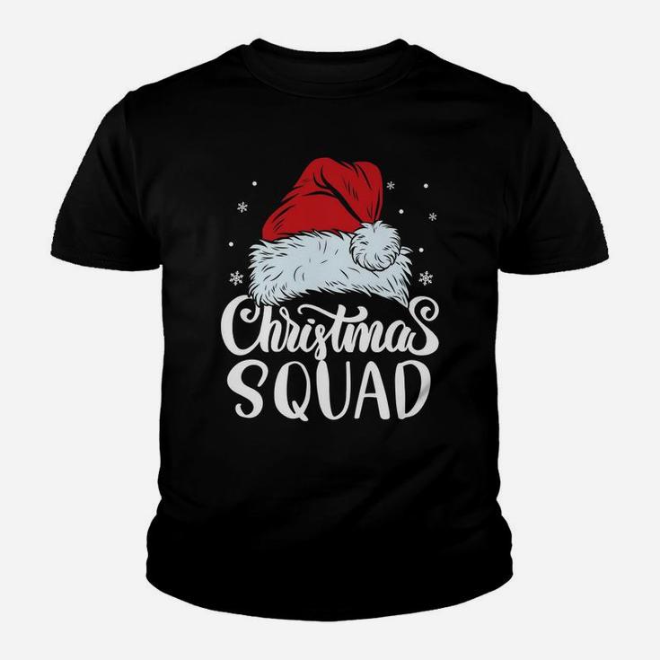 Christmas Squad Santa Hat Funny Family Matching Pajamas Youth T-shirt