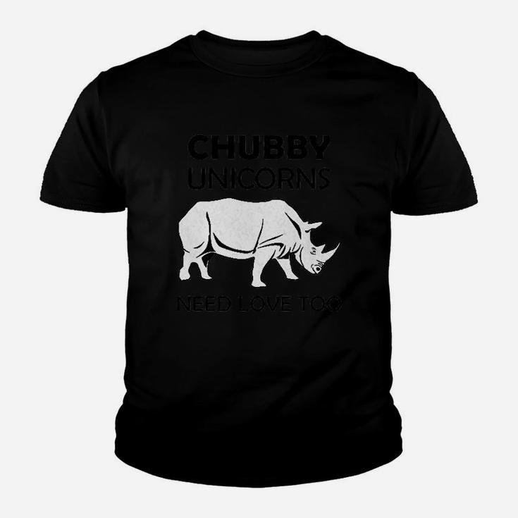 Chubby Unicorns Need Love Too Rhino Lovers Youth T-shirt