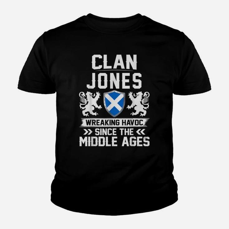 Clan Jones Scottish Family Scotland Mothers Day Fathers Youth T-shirt