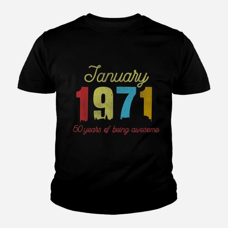 Classic January 1971 50 Years Old Retro 50Th Birthday Gift Youth T-shirt