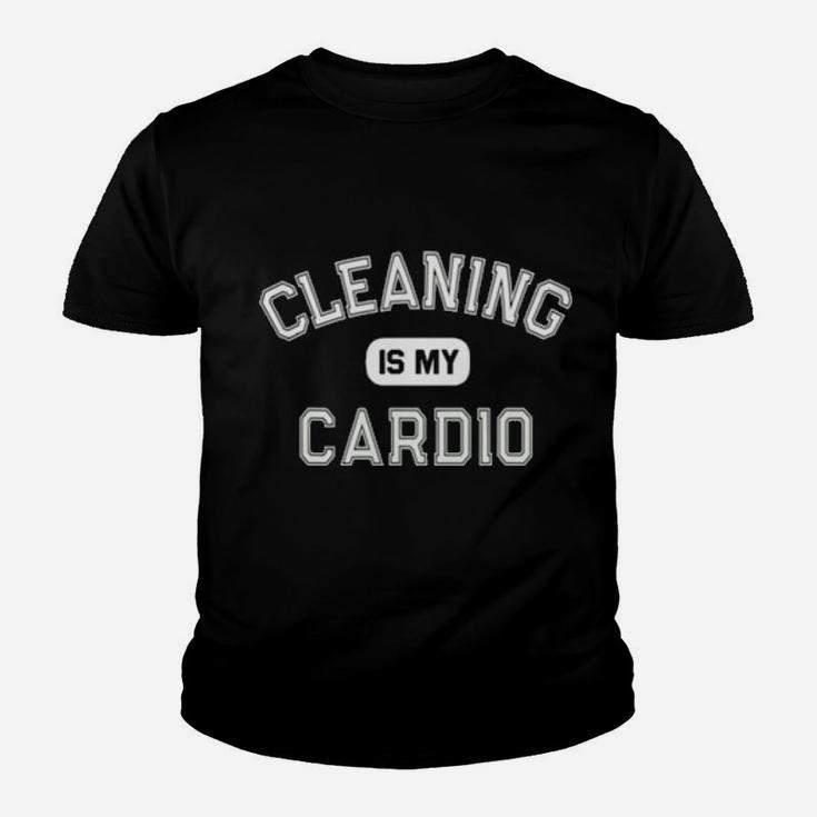 Cleaning-Is-My-Cardio-Custodian-Cleaner-Crew Youth T-shirt