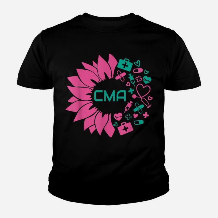 Cma Medical Flower Certified Medical Assistant Cute Nurse Youth T-shirt