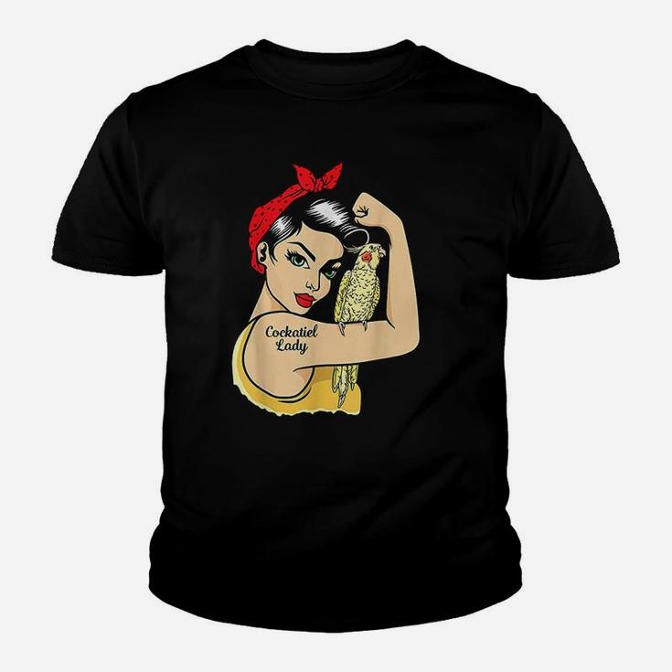 Cockatiel Lady Strong Woman Bird Parrot Youth T-shirt