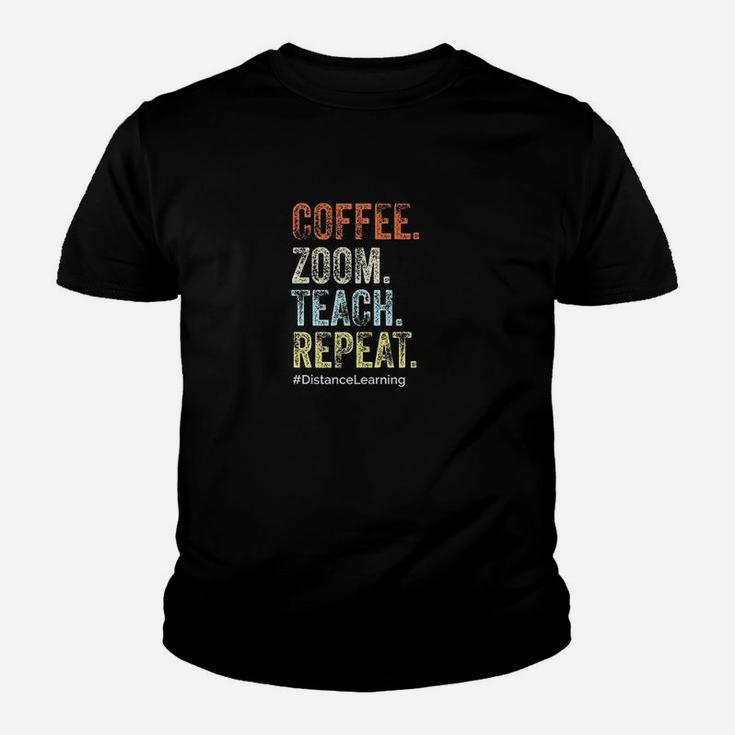 Coffee Zoom Teach Repeat Virtual Teacher Funny Vintage Gift Youth T-shirt