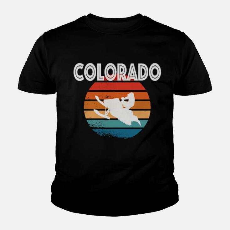 Colorado Co Vintage Retro Snowmobile 70'S Distressed Youth T-shirt