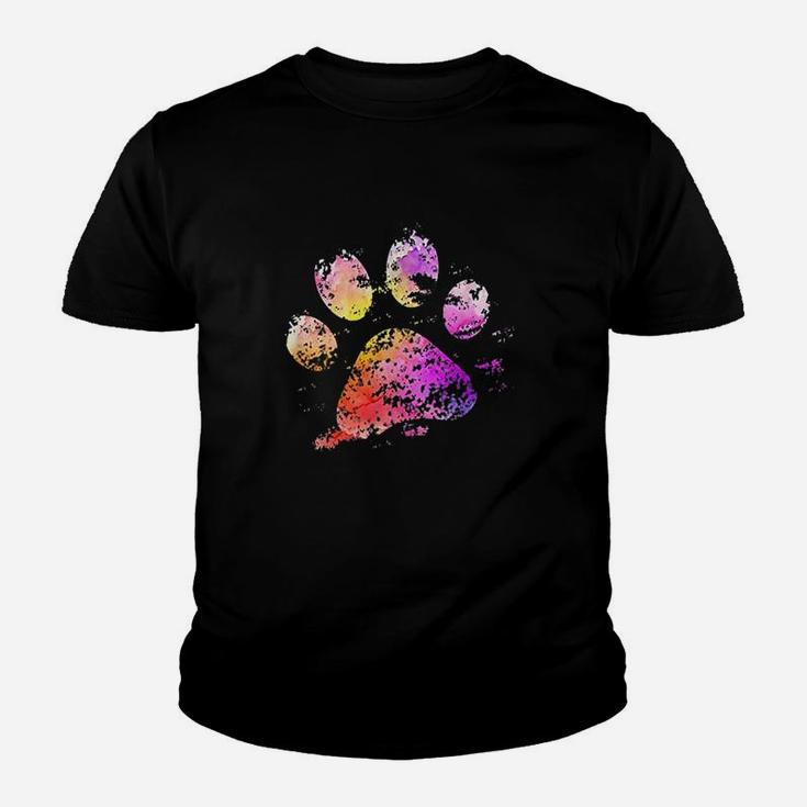 Colorful Dog Paw Dog Mama Fur Mom Doodle Mom Pet Owner Gift Youth T-shirt