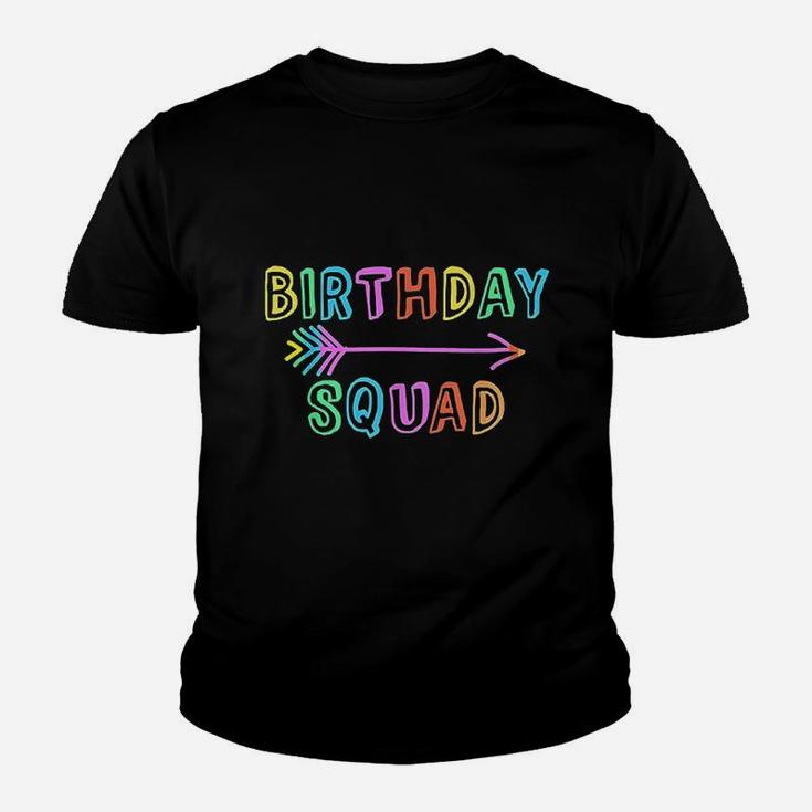 Colorful Mom Dad Crew Matching Siblings Birthday Squad Youth T-shirt