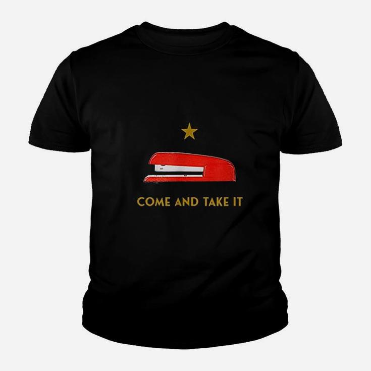 Come And Take It Red Stapler Novelty Retro Office Meme Youth T-shirt