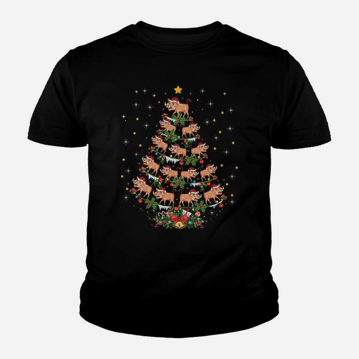 Common Warthog Animal Lover Xmas Gift Warthog Christmas Tree Sweatshirt Youth T-shirt