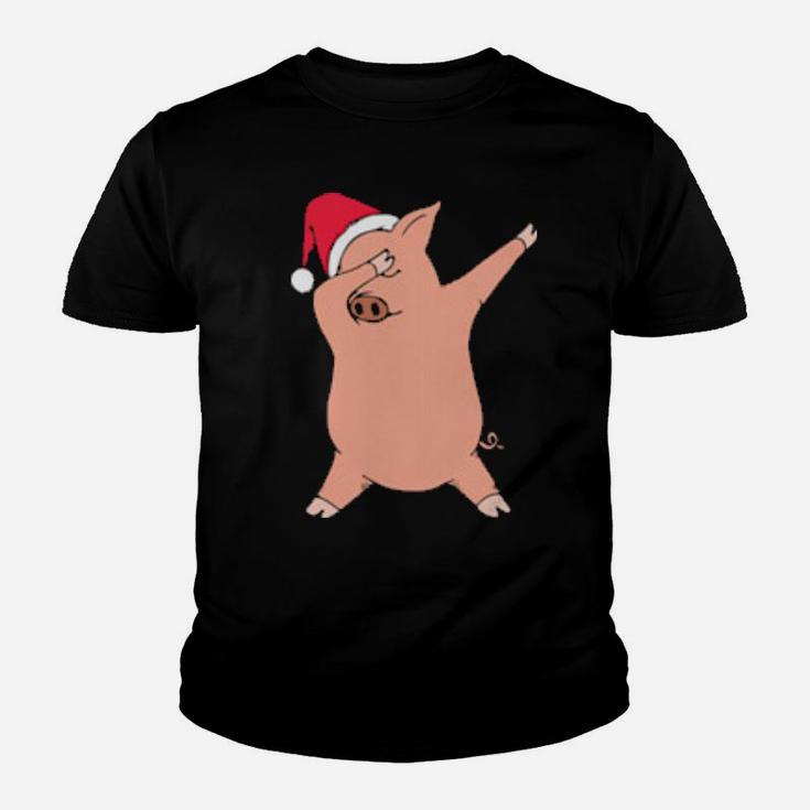 Cool And Funny Dancing Xmas Pig Youth T-shirt