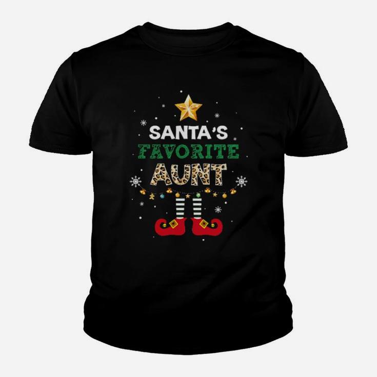 Cool Leopard Xmas Santa Aunt Life Birthday Youth T-shirt