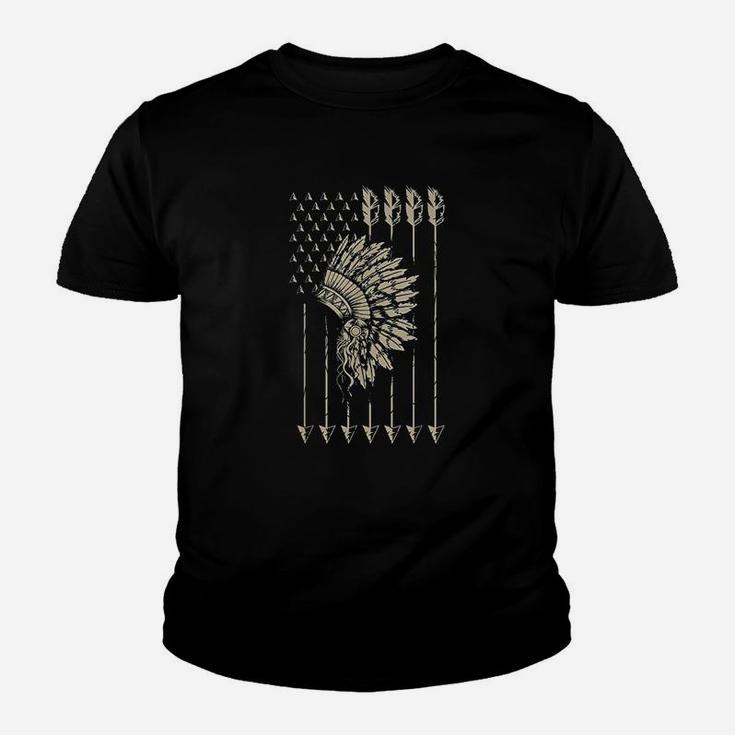 Cool Native American And Teepee Flag Funny Gift Youth T-shirt