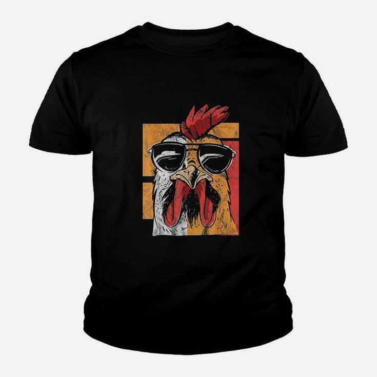 Cool Rooster Wearing Sunglasses Vintage Chicken Youth T-shirt