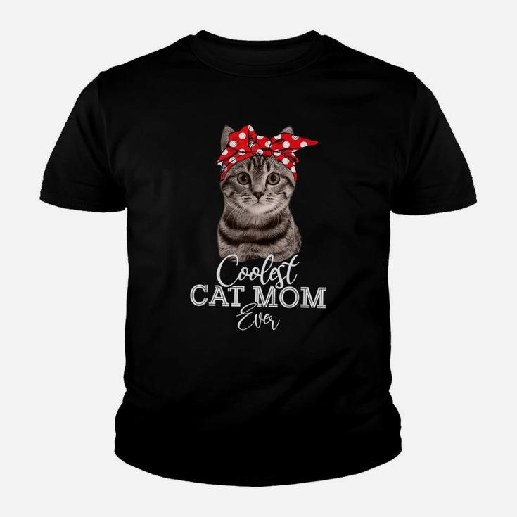 Coolest Best Cat Mom Ever Funny Cat Mom Tees For Girls Women Youth T-shirt