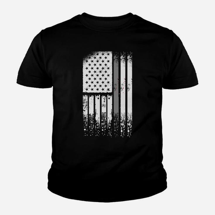 Correctional Officer - Us Flag Thin Silver Line Prison Guard Youth T-shirt