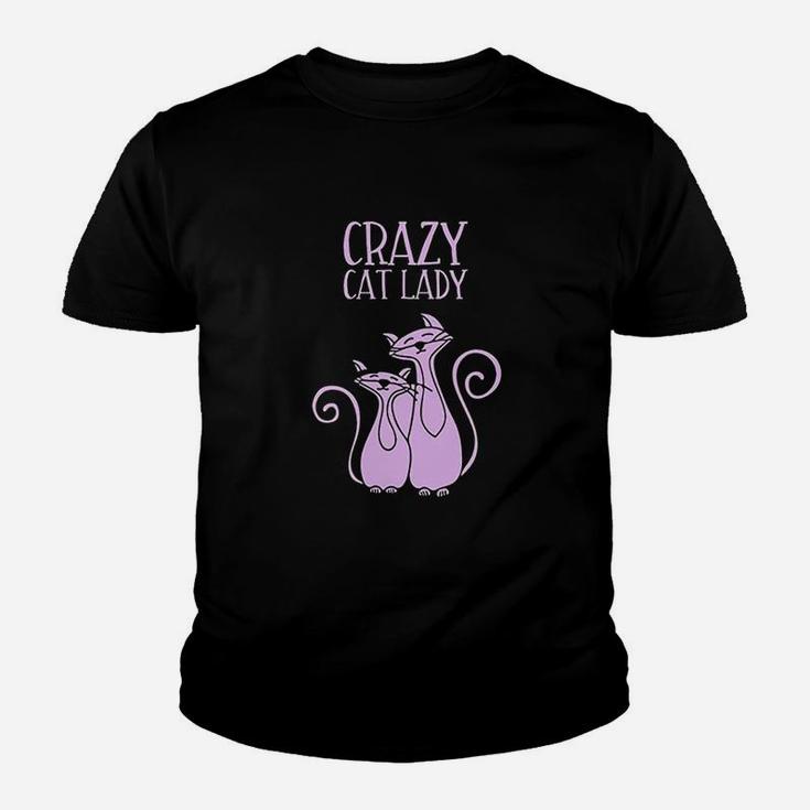 Crazy Cat Lady Gift For Cat Lovers Purple Youth T-shirt