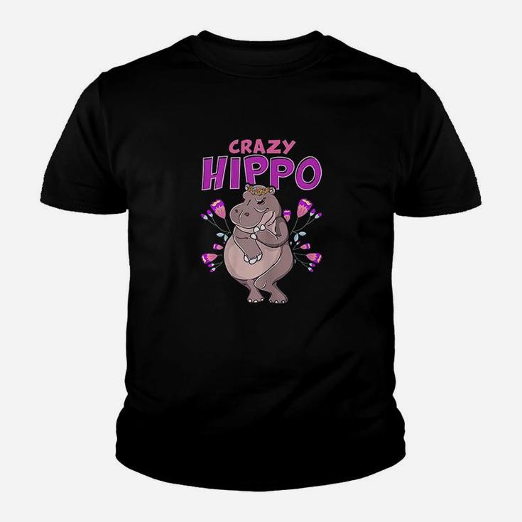 Crazy Hippo Funny Hippopotamus Lover Gift Designs Youth T-shirt