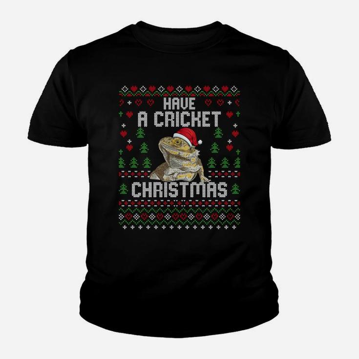 Cricket Christmas Bearded Dragon Ugly Christmas Sweater Xmas Sweatshirt Youth T-shirt