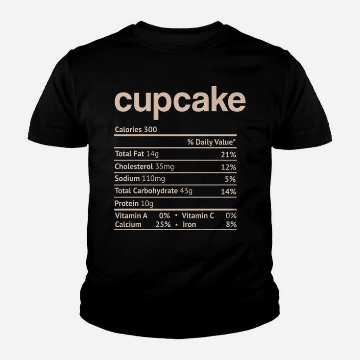 Cupcake Nutrition Facts Funny Thanksgiving Christmas Food Youth T-shirt