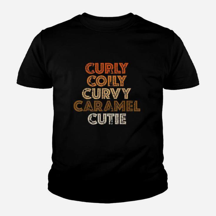 Curly Coily Curvy Caramel Cutie Natural Hair Youth T-shirt