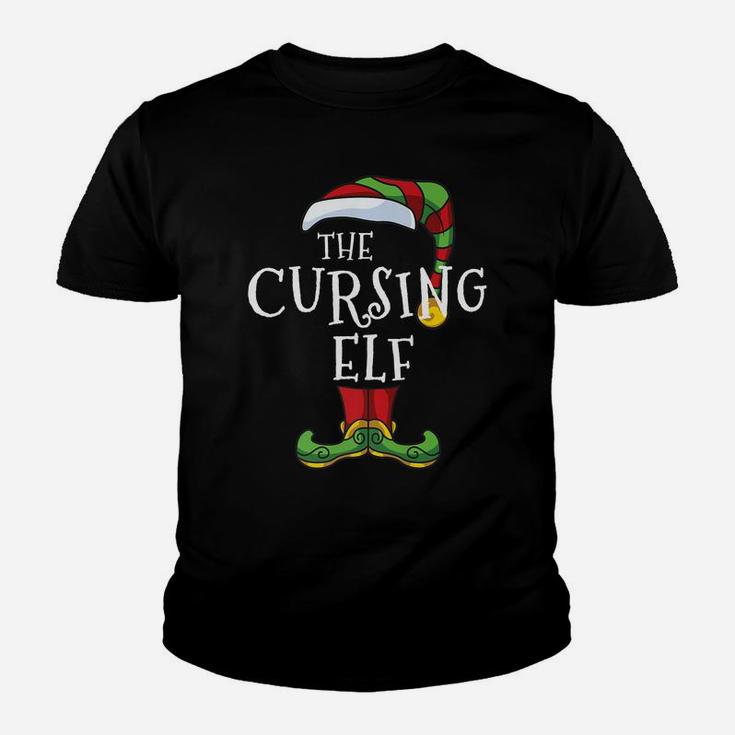 Cursing Elf Family Matching Christmas Group Funny Pajama Youth T-shirt