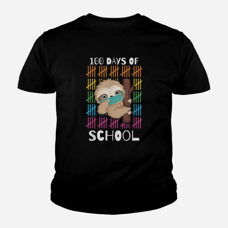 Cute 100 Days Of School Sloth Face Virtual Teacher Youth T-shirt