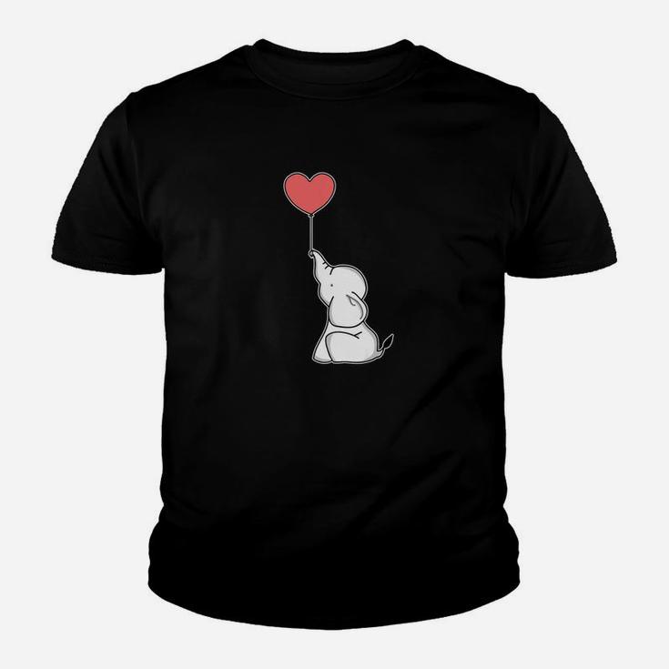 Cute Baby Elephant With Heart Balloon Love Youth T-shirt