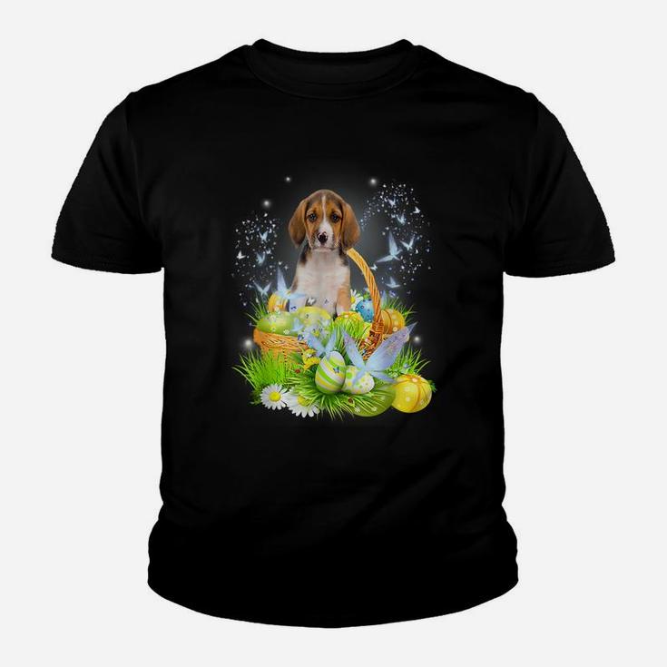 Cute Beagle Dog Pet Hunting Egg Tree Bunny Easter Day Youth T-shirt