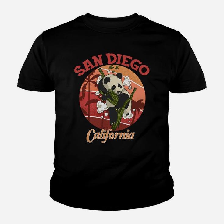 Cute California State San Diego Retro Panda Zoo Youth T-shirt