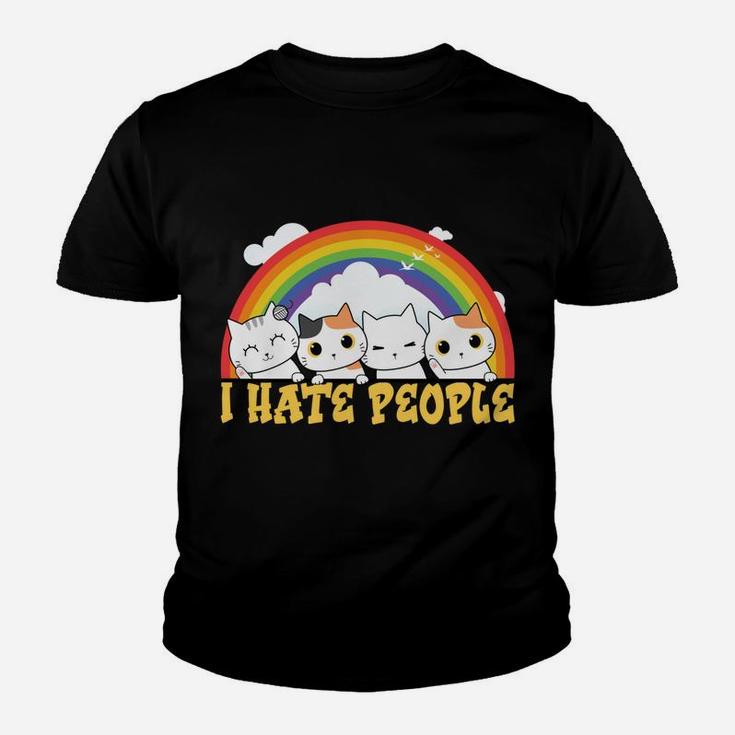Cute Cat - I Hate People Youth T-shirt