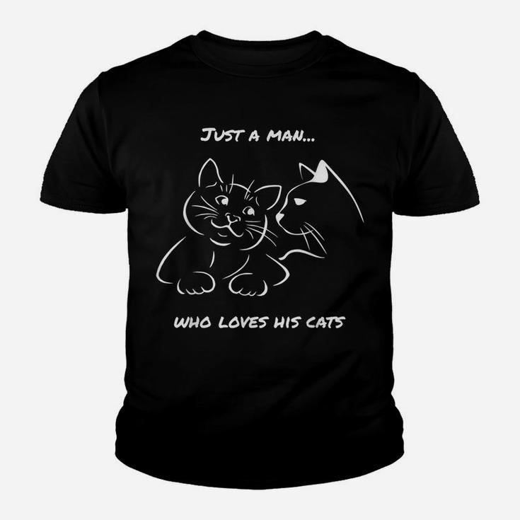 Cute Cat Lovers Design For Men Who Love Cats Novelty Gift Youth T-shirt