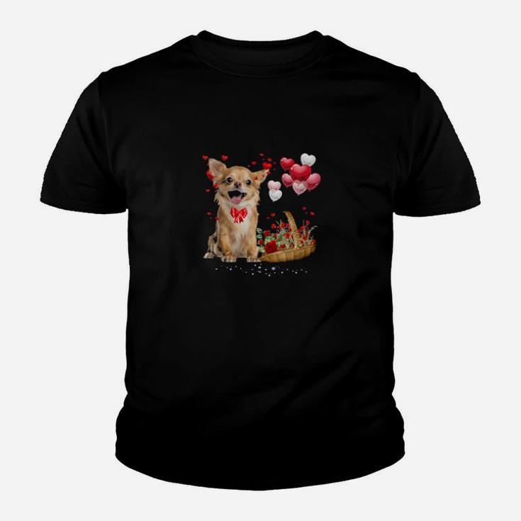 Cute Chihuahua Dog Balloon Heart Valentines Day Valentine Youth T-shirt