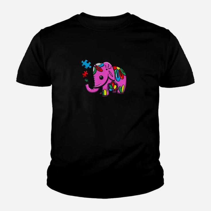 Cute Elephant Mandala Autism Awareness Support Youth T-shirt