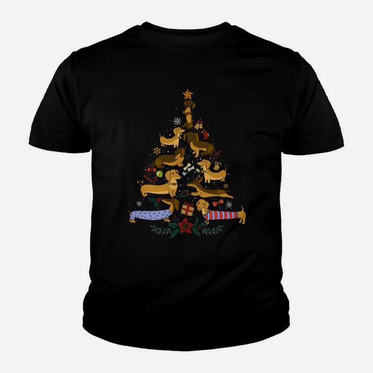 Cute Funny Dachshund Merry Christmas Tree Ornament Decor Sweatshirt Youth T-shirt